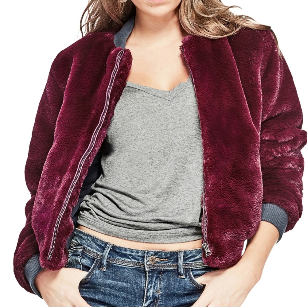 Guess Jolene faux-fur bomber jacket - Picture 4 of 4